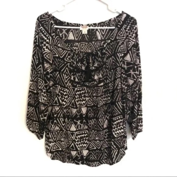 Mossimo Aztec Printed Tassel Top - Picture 1 of 6